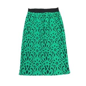 TRUE GREEN LACE Midi Skirt